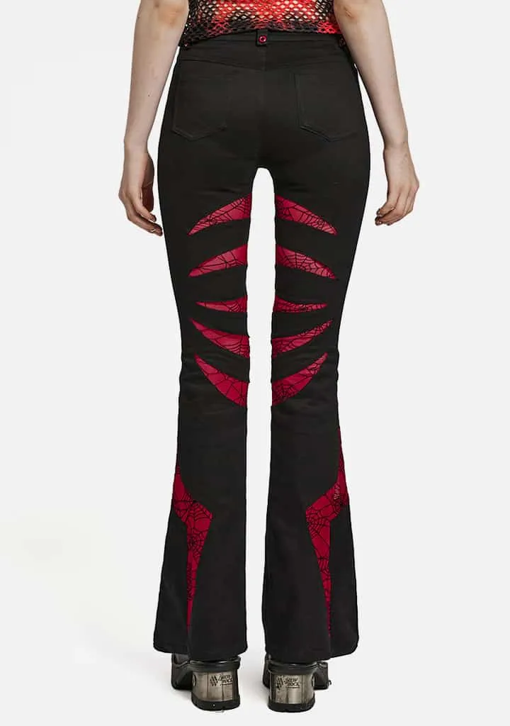 Goth Pointed Flared Trousers sold by Shasilo Goth product image thumbnail 4