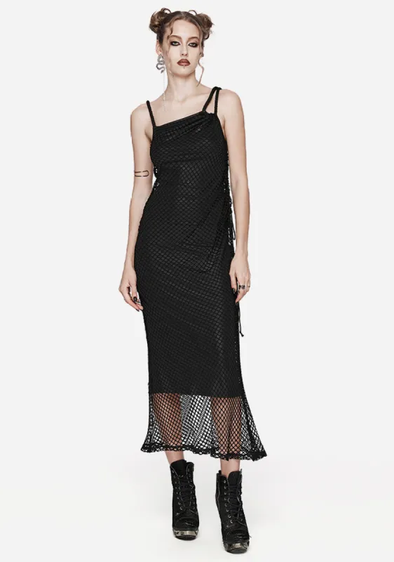 Gothic Elegance Mesh Slip Dress sold by Shasilo Goth