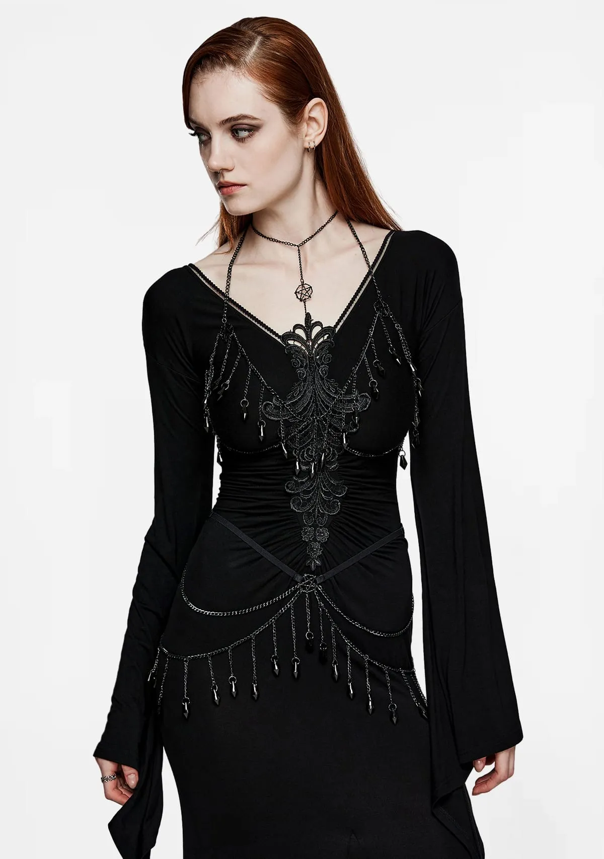 Goth Crystal Tassel Chains sold by Shasilo Goth