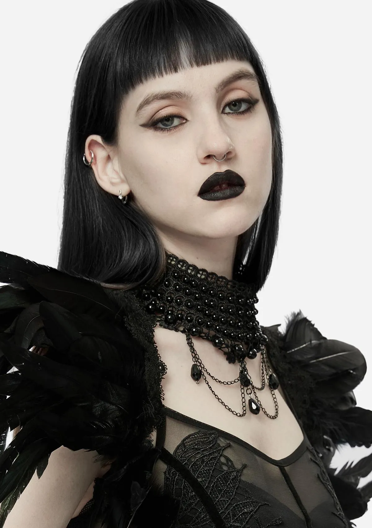 Gothic Gorgeous Pearl Choker sold by Shasilo Goth product image thumbnail 4