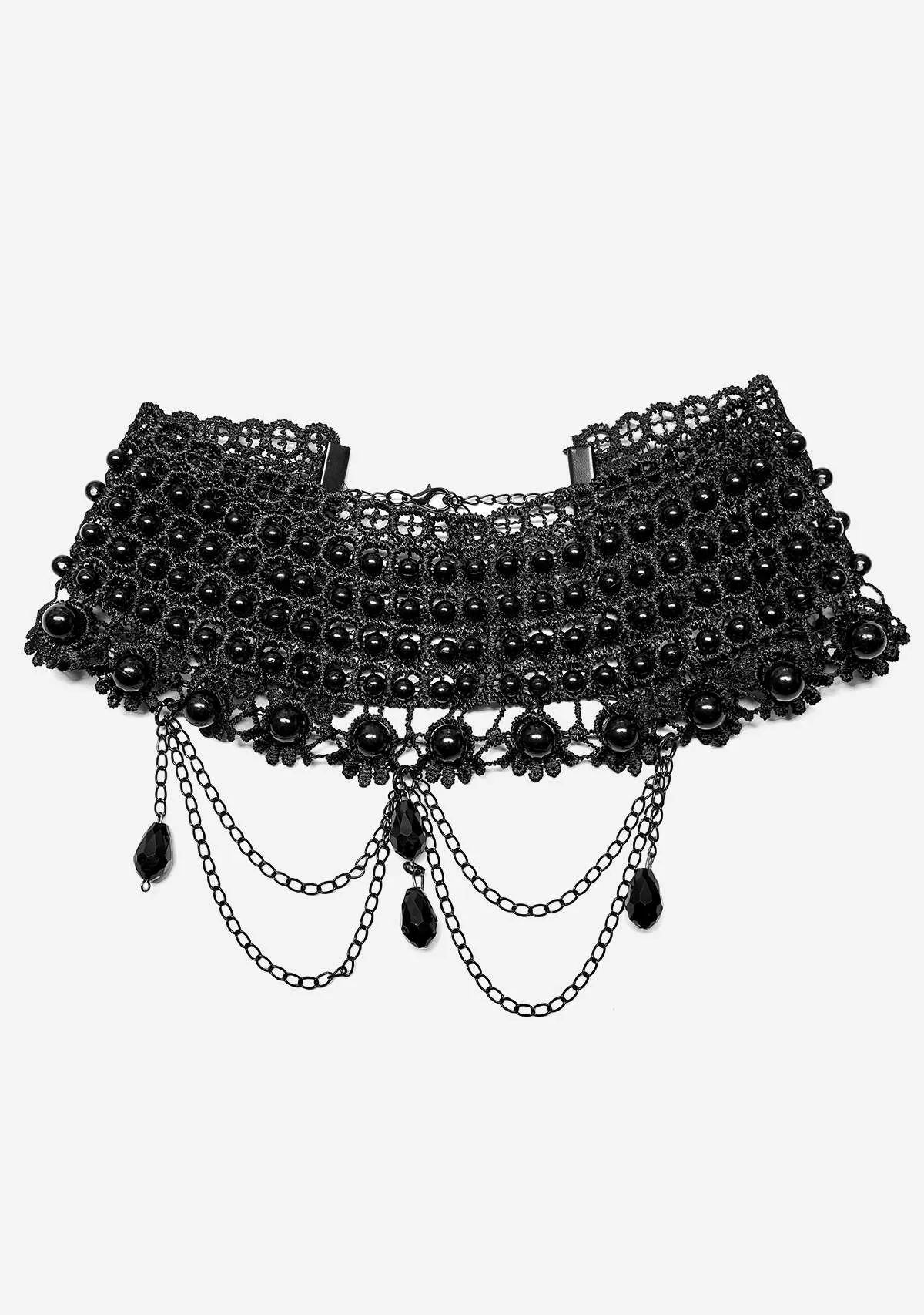 Gothic Gorgeous Pearl Choker sold by Shasilo Goth product image thumbnail 2