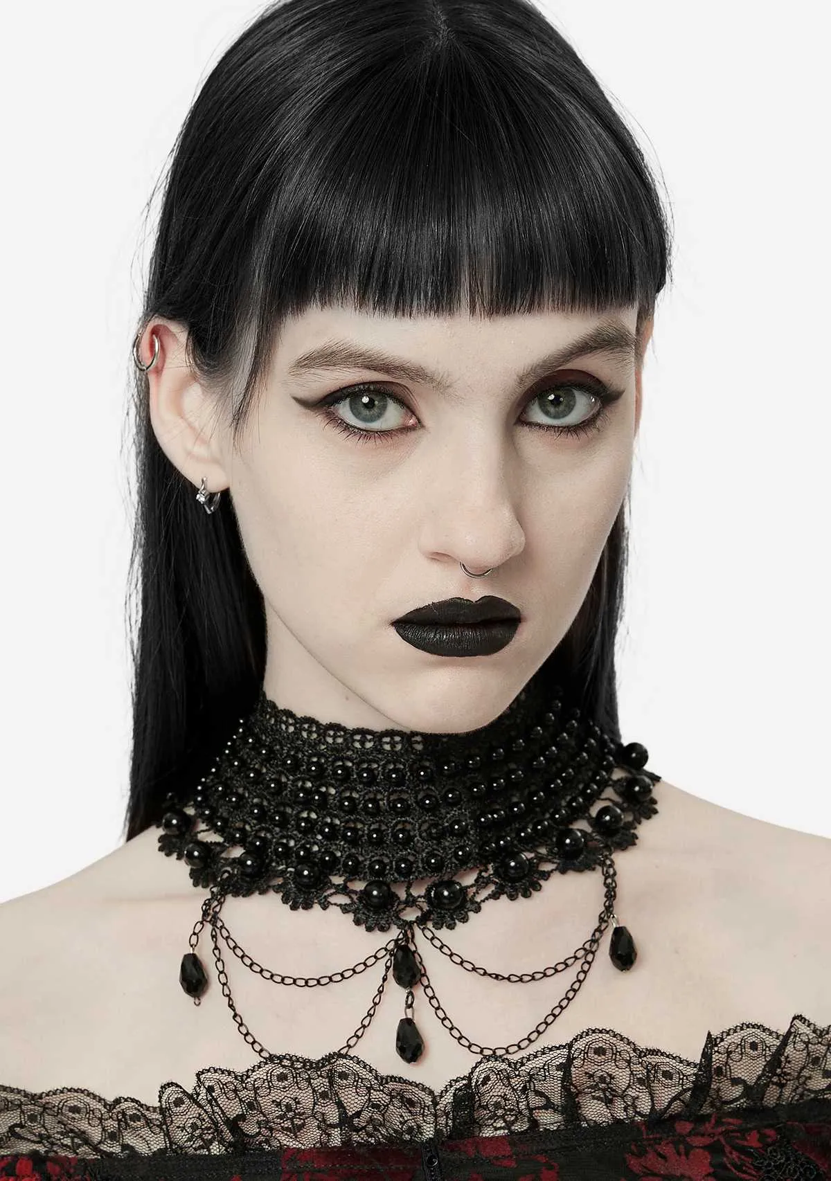 Gothic Gorgeous Pearl Choker sold by Shasilo Goth