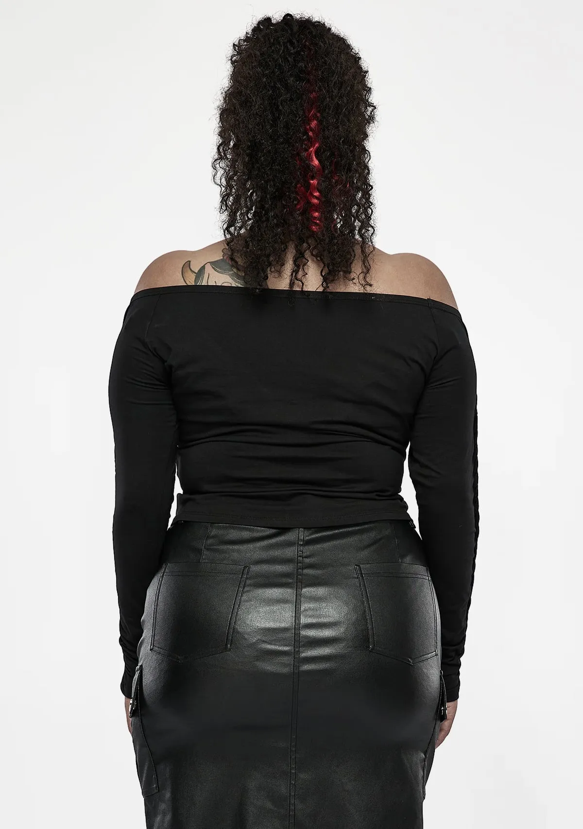 Gothic Plus Size Long Sleeve Knit T-Shirt sold by Shasilo Goth product image thumbnail 4