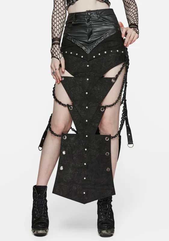 Punk Triangular Pieces Hollow Chain Skirt sold by Shasilo Goth
