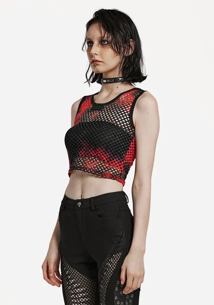 Punk Mesh Webbing Tank Top sold by Shasilo Goth product image thumbnail 3