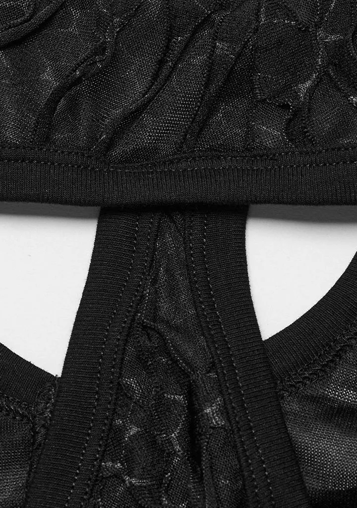 Punk Cross-Structure Crop Top sold by Shasilo Goth product image thumbnail 3