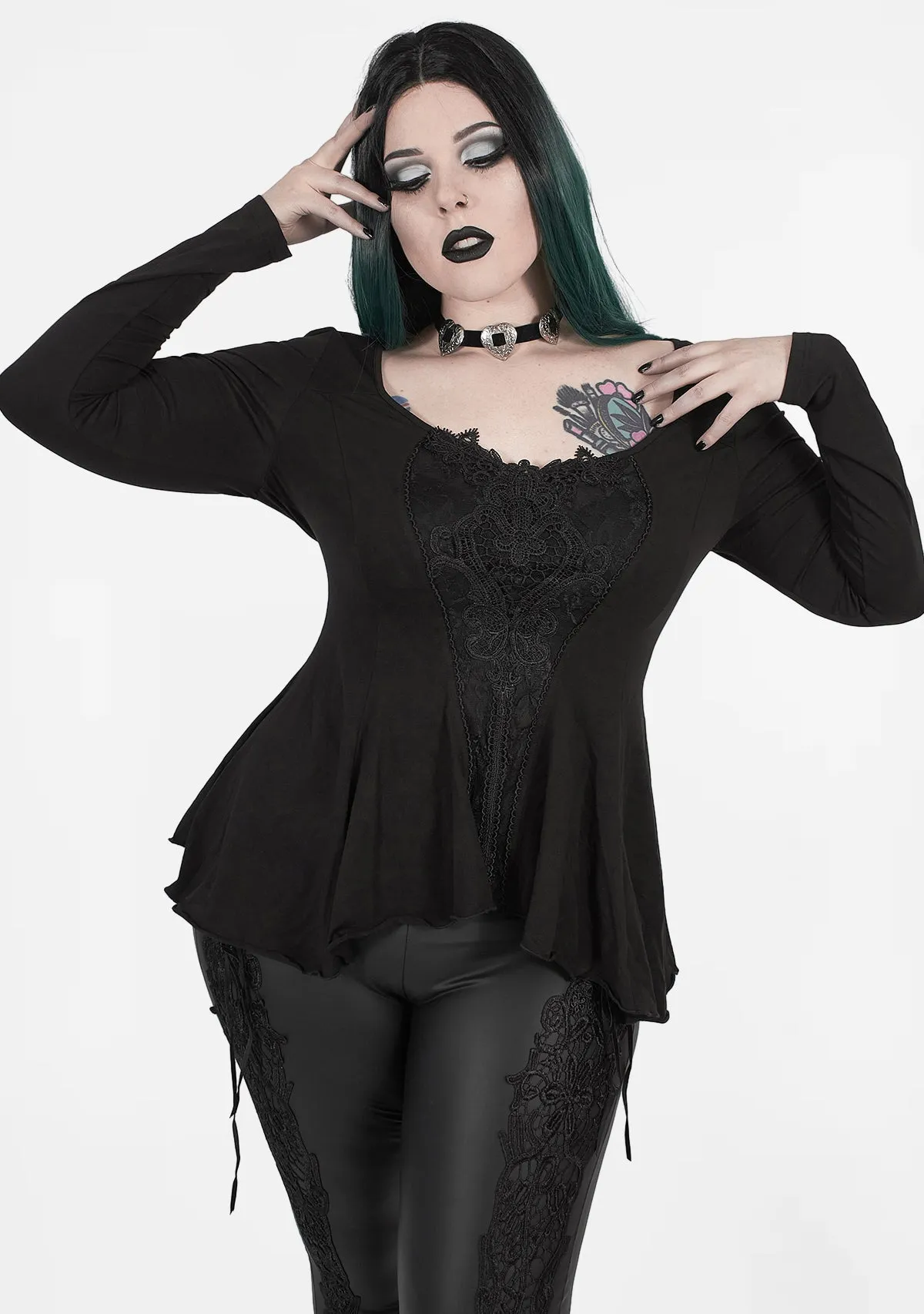 Goth Plus Size Perspective Decal T-shirt sold by Shasilo Goth product image thumbnail 5