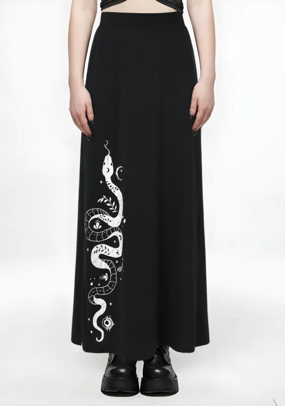 Gothic Side Slit Printed High-Waisted Skirt sold by Shasilo Goth