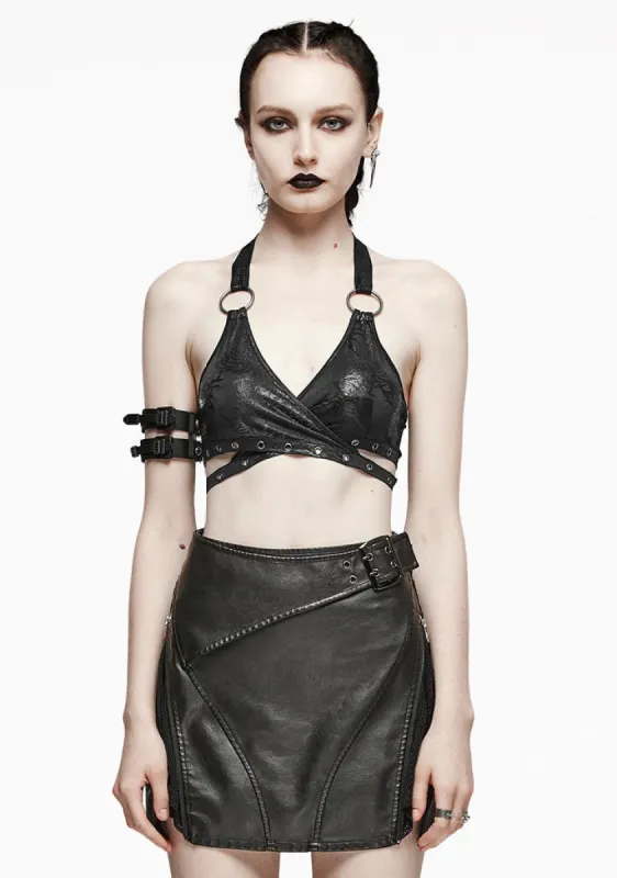 Punk Enigma Ringed Halter Top sold by Shasilo Goth