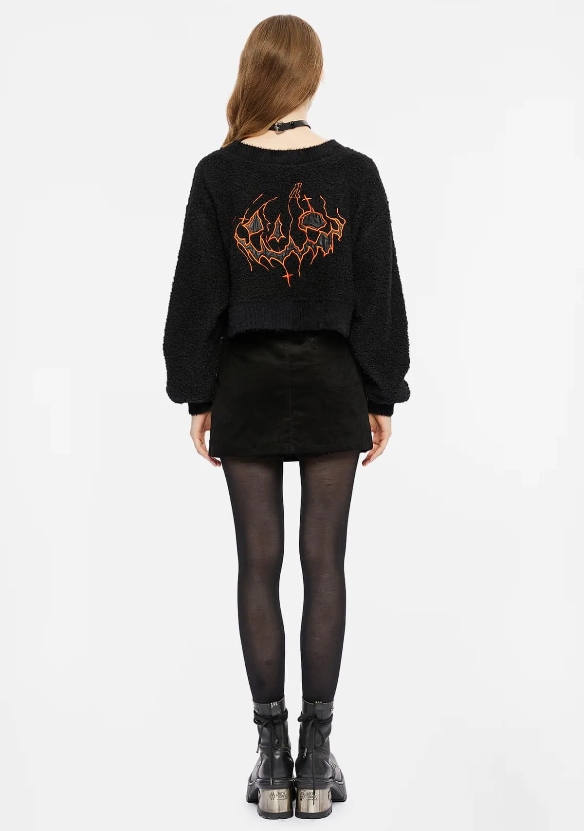 Punk Rock Moon Corduroy Mini Skirt sold by Shasilo Goth product image thumbnail 4