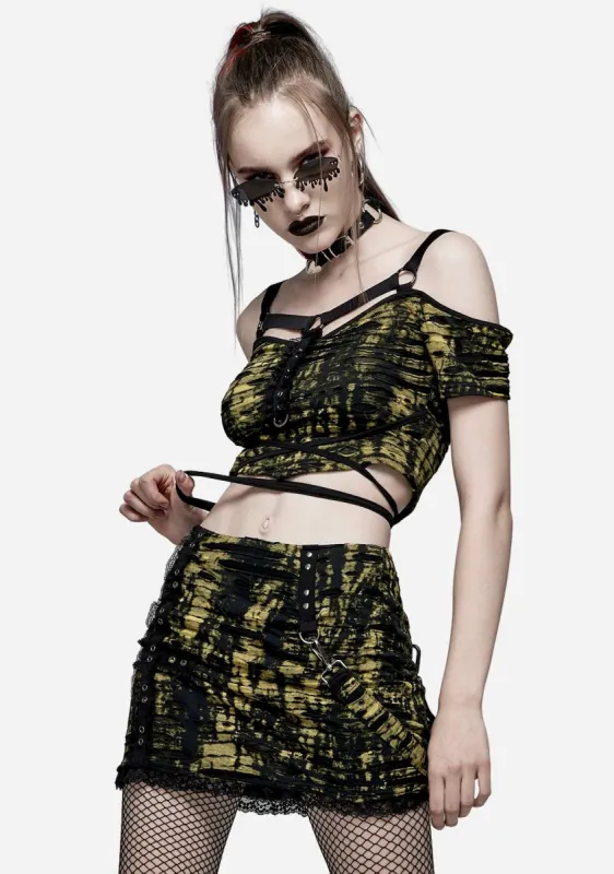 Gothic Knitted Print T-shirt sold by Shasilo Goth