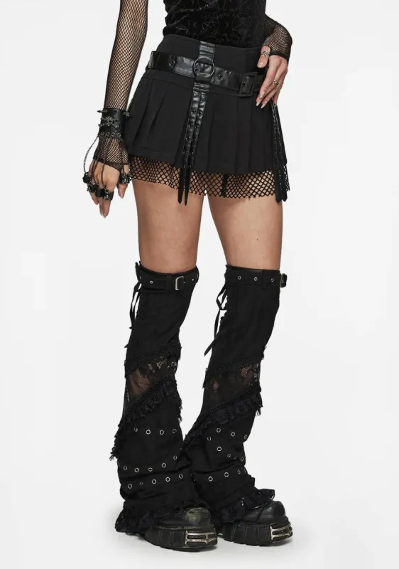 Black Punk Decadent Pleated Mini Skirt sold by Shasilo Goth