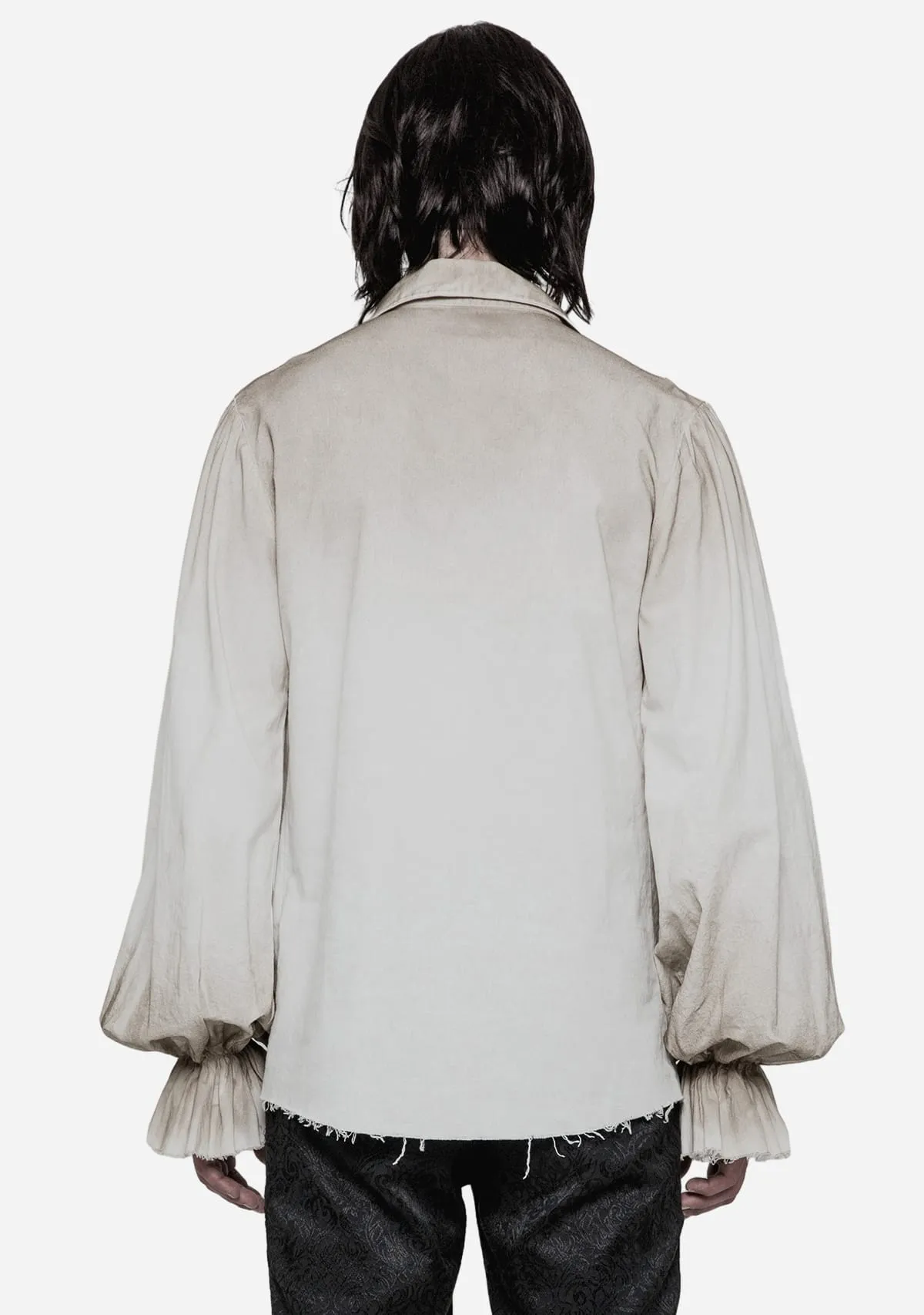 Gothic Vintage Lace-Up Linen Shirt sold by Shasilo Goth product image thumbnail 2