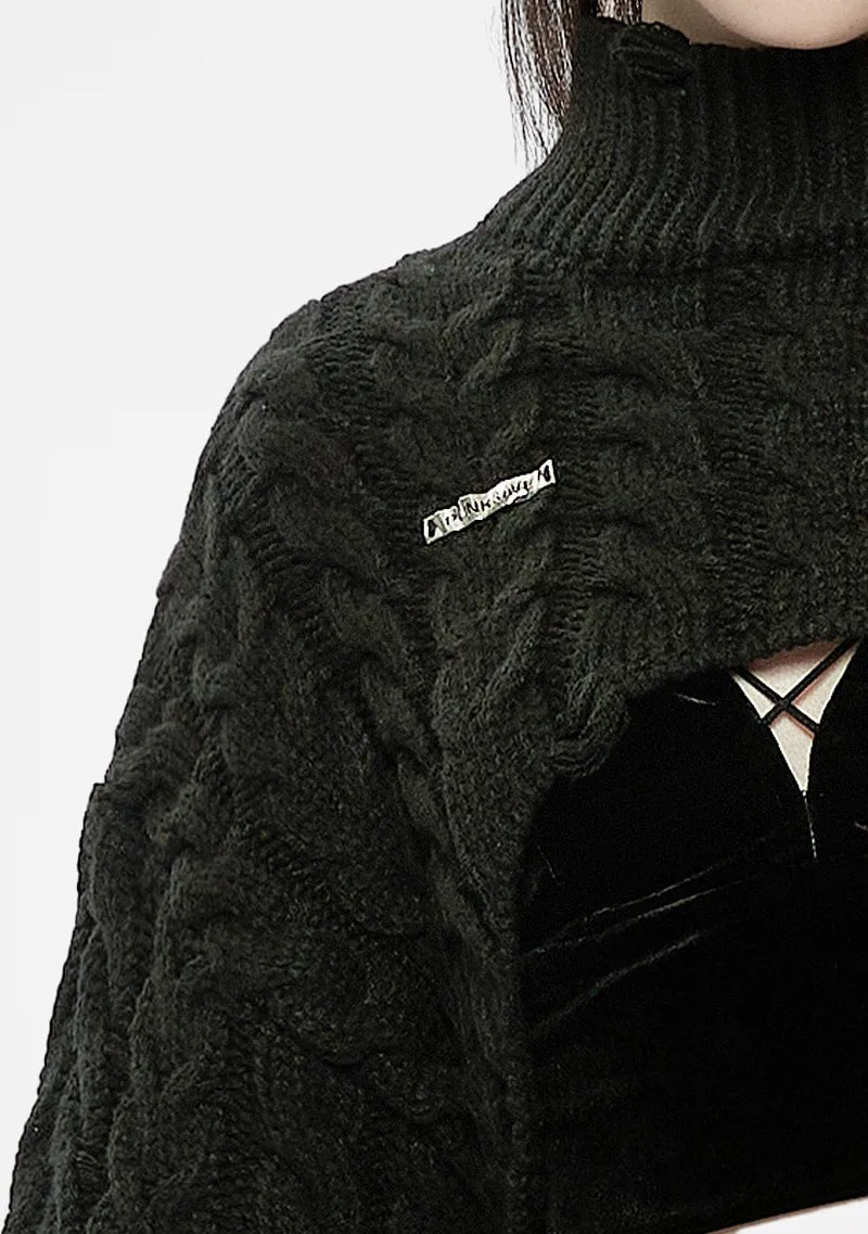 Gothic Twisted Weave Ripped Pullover sold by Shasilo Goth product image thumbnail 5