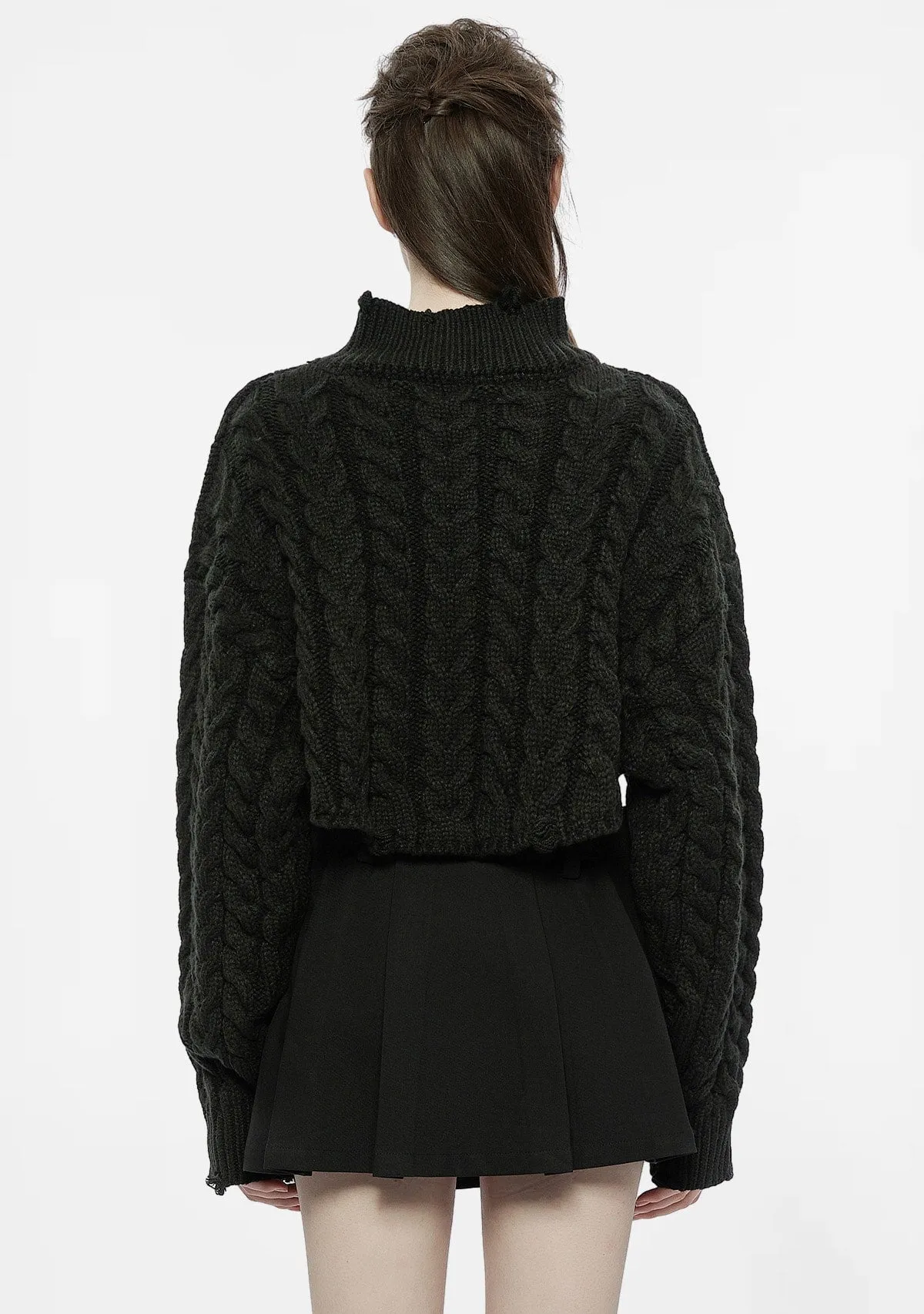 Gothic Twisted Weave Ripped Pullover sold by Shasilo Goth product image thumbnail 4