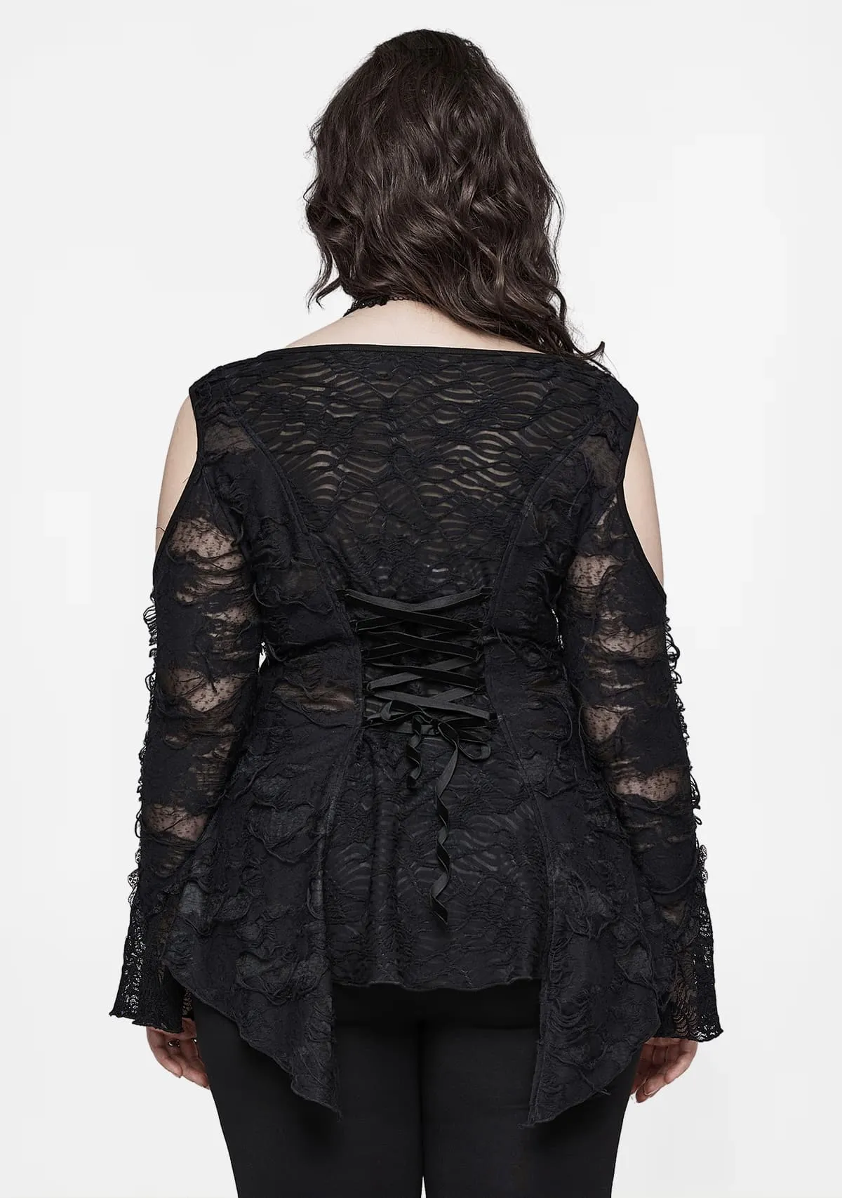 Plus Size Rose Lace Gothic T-Shirt sold by Shasilo Goth product image thumbnail 3