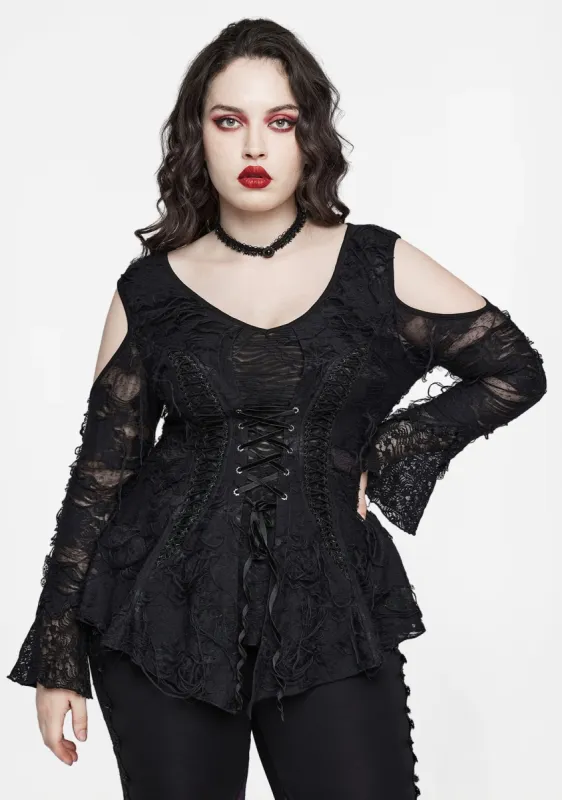 Plus Size Rose Lace Gothic T-Shirt sold by Shasilo Goth