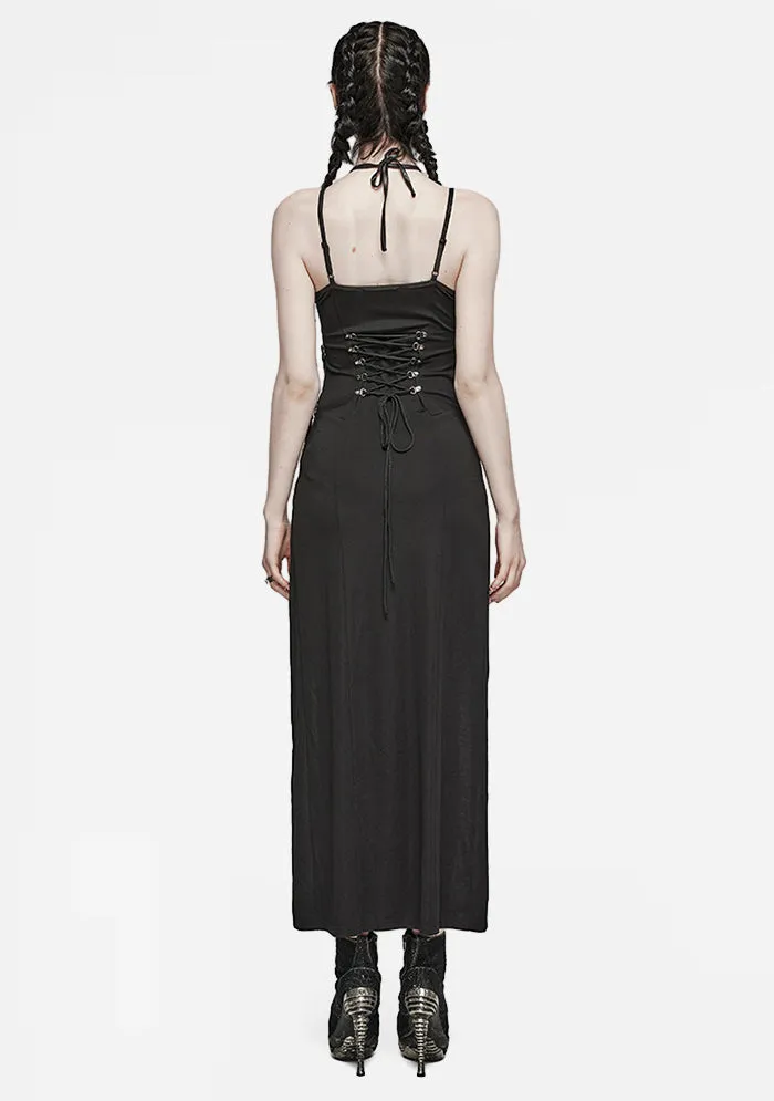 Gothic Hollowed Waist Slit Maxi Dress sold by Shasilo Goth product image thumbnail 4