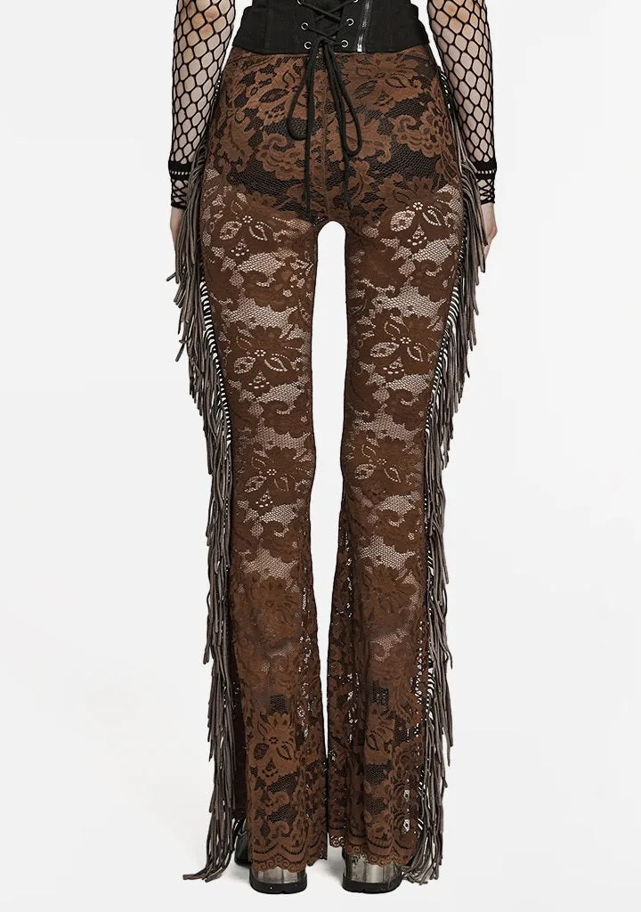 Gothic Shadow Veil Lace Pants sold by Shasilo Goth product image thumbnail 4