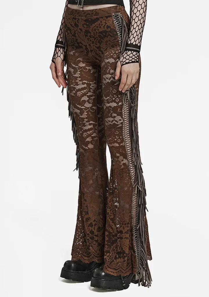 Gothic Shadow Veil Lace Pants sold by Shasilo Goth product image thumbnail 3