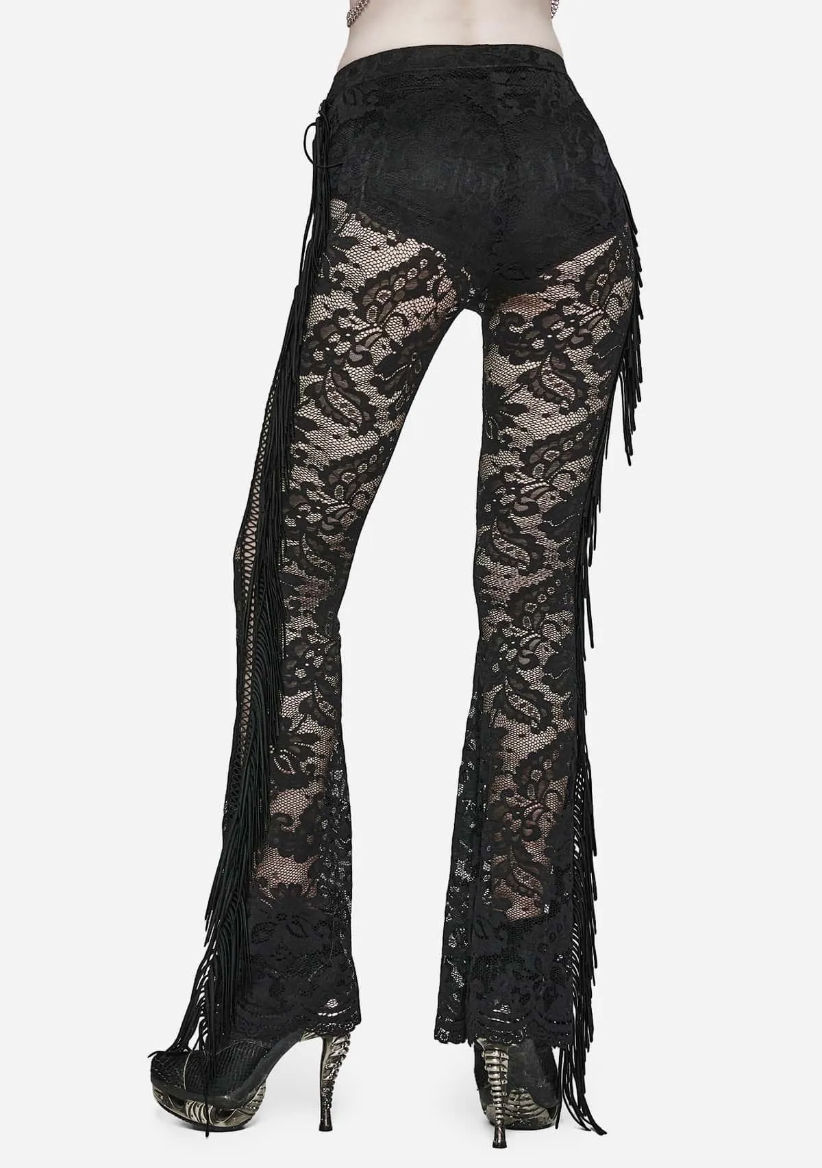 Goth Lace Trousers sold by Shasilo Goth product image thumbnail 4