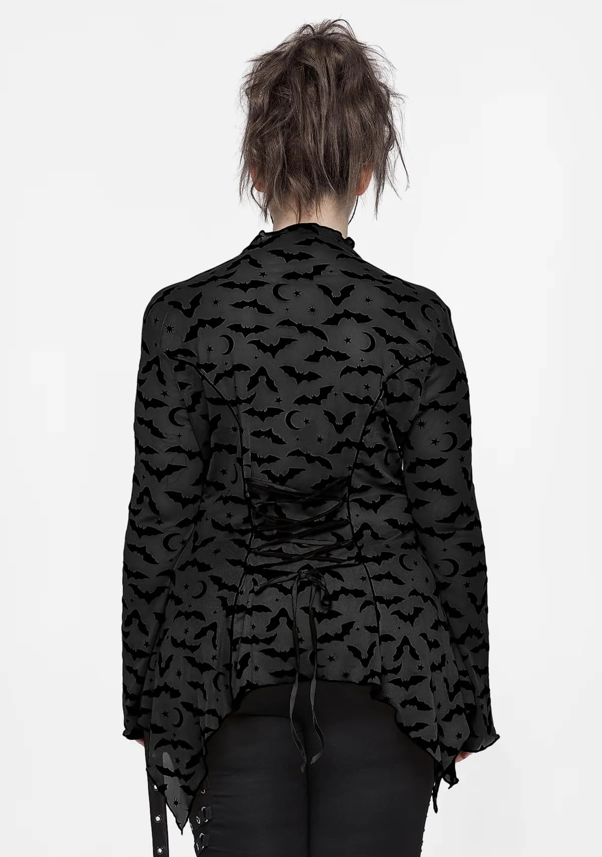 Plus Size Gothic Bat Mesh T-Shirt sold by Shasilo Goth product image thumbnail 3