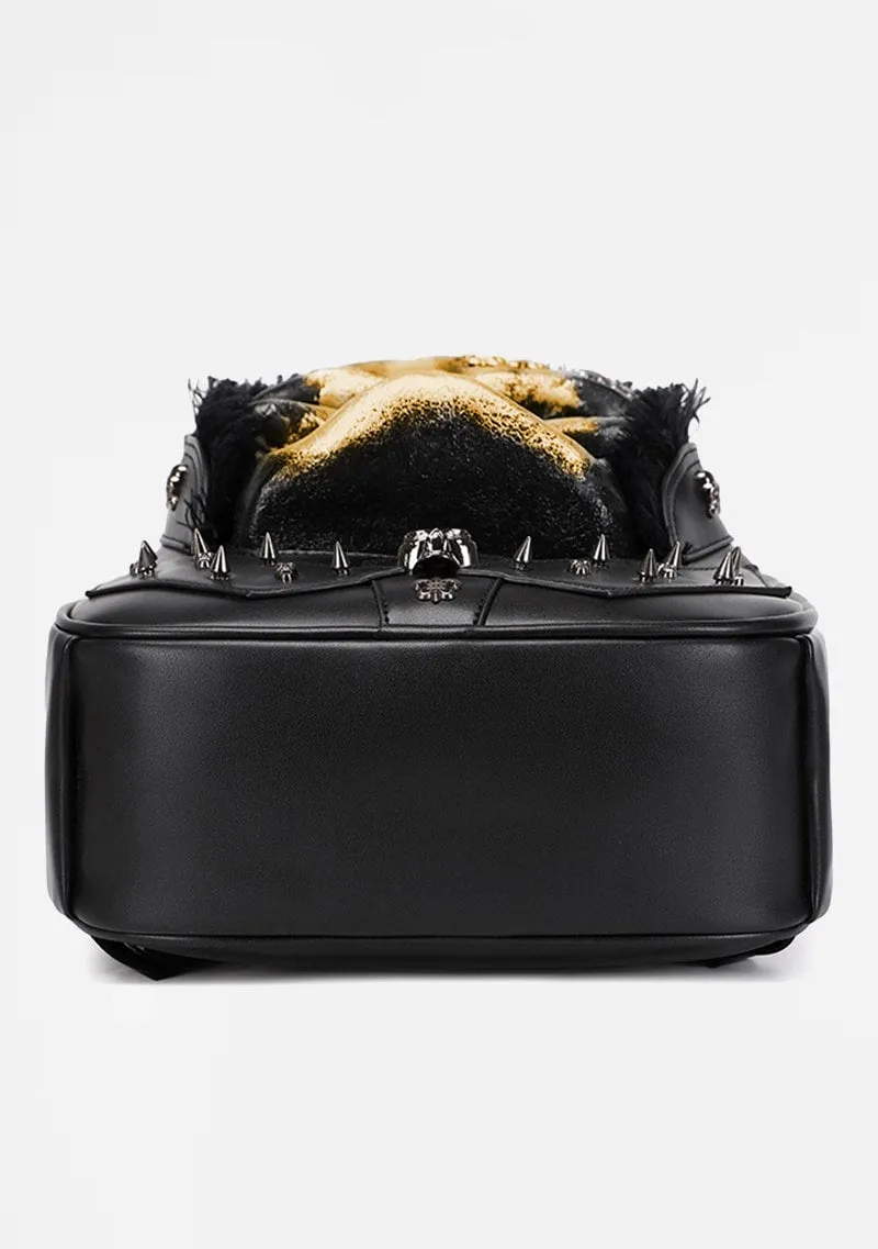 Goth Golden Skull Fortress Backpack sold by Shasilo Goth product image thumbnail 4