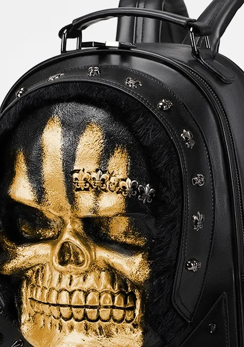Goth Golden Skull Fortress Backpack sold by Shasilo Goth product image thumbnail 5