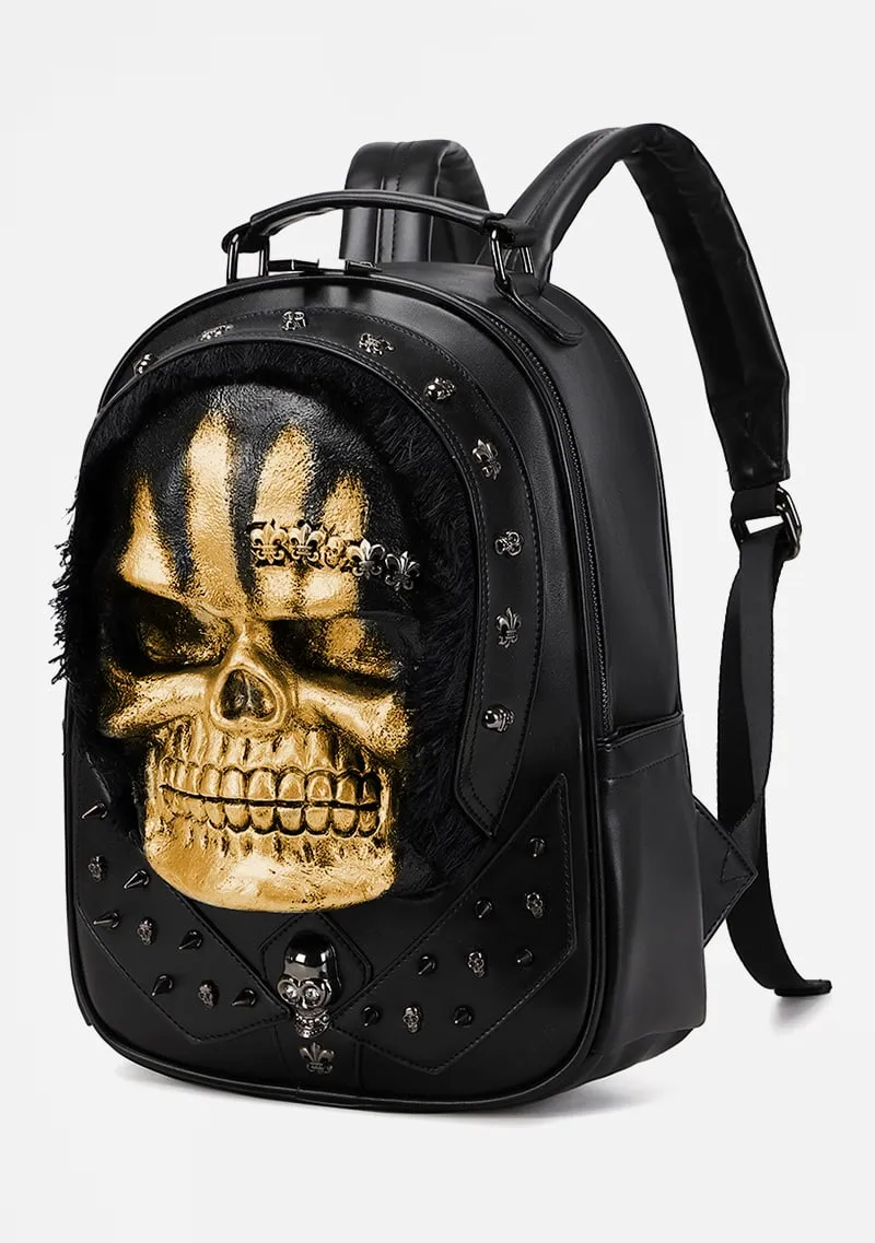 Goth Golden Skull Fortress Backpack sold by Shasilo Goth product image thumbnail 2
