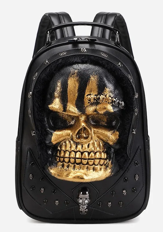 Goth Golden Skull Fortress Backpack sold by Shasilo Goth