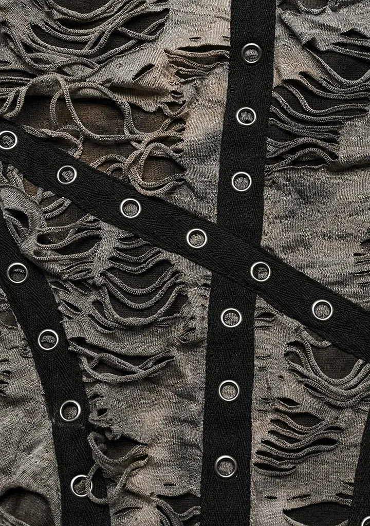 Gothic Tattered Lace-Up Corset Dress sold by Shasilo Goth product image thumbnail 2