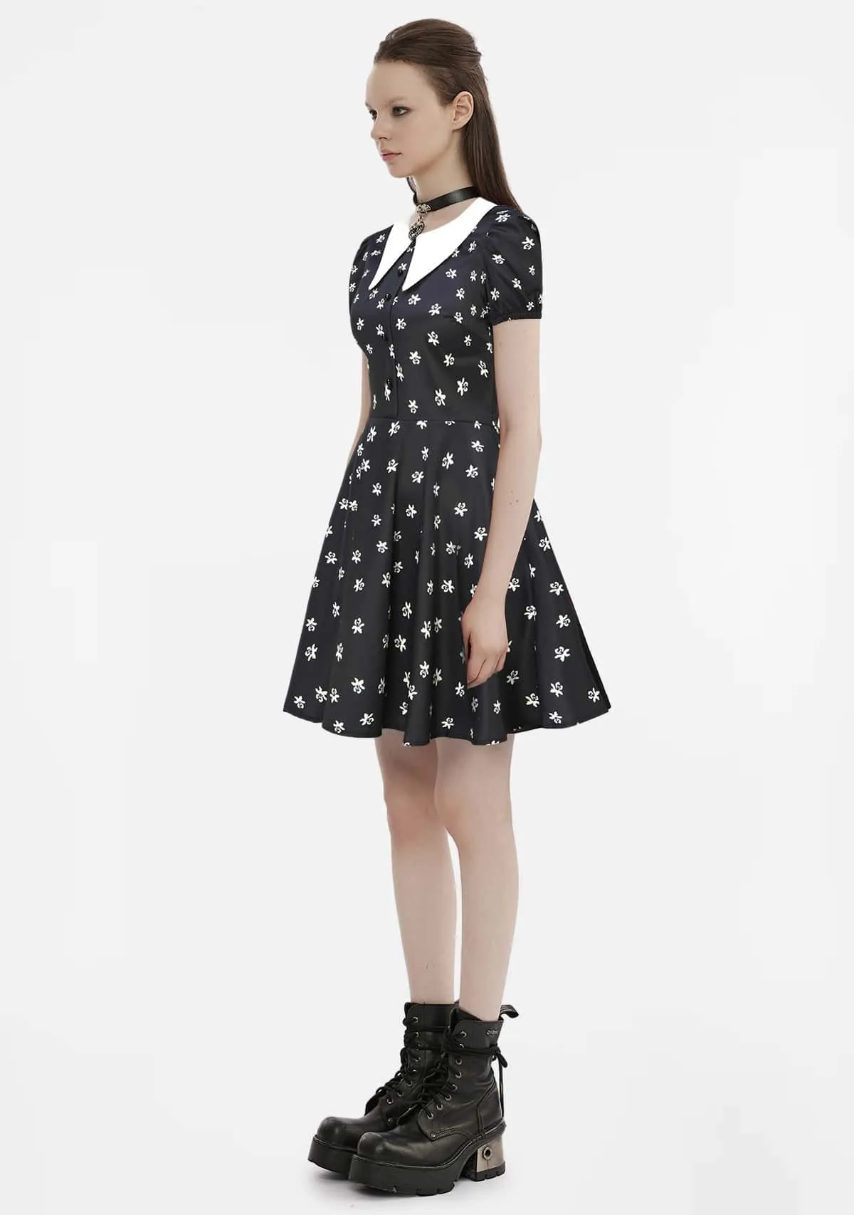 Gothic Charm Polka Dot Dress sold by Shasilo Goth product image thumbnail 3