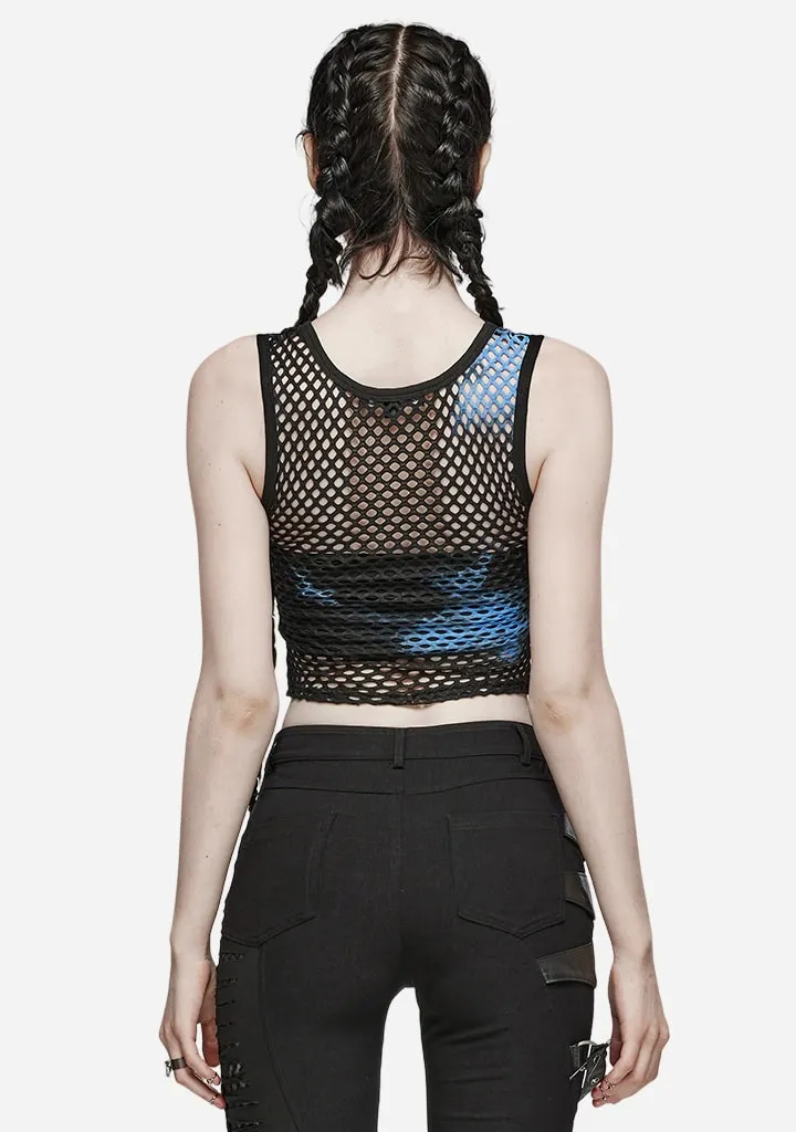 Gothic Tie Dye Mesh Tank Top sold by Shasilo Goth product image thumbnail 4