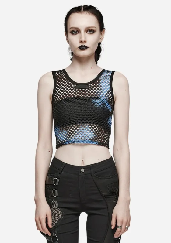 Gothic Tie Dye Mesh Tank Top sold by Shasilo Goth