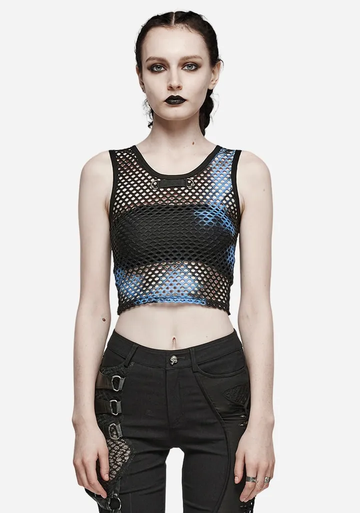 Gothic Tie Dye Mesh Tank Top sold by Shasilo Goth