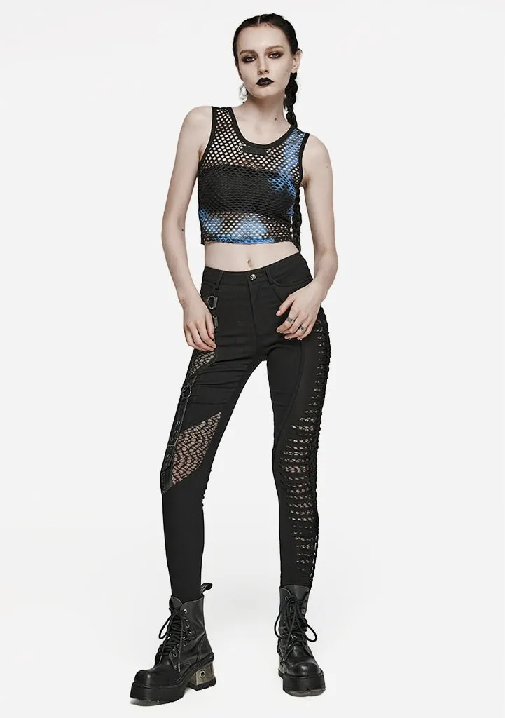 Gothic Tie Dye Mesh Tank Top sold by Shasilo Goth product image thumbnail 5