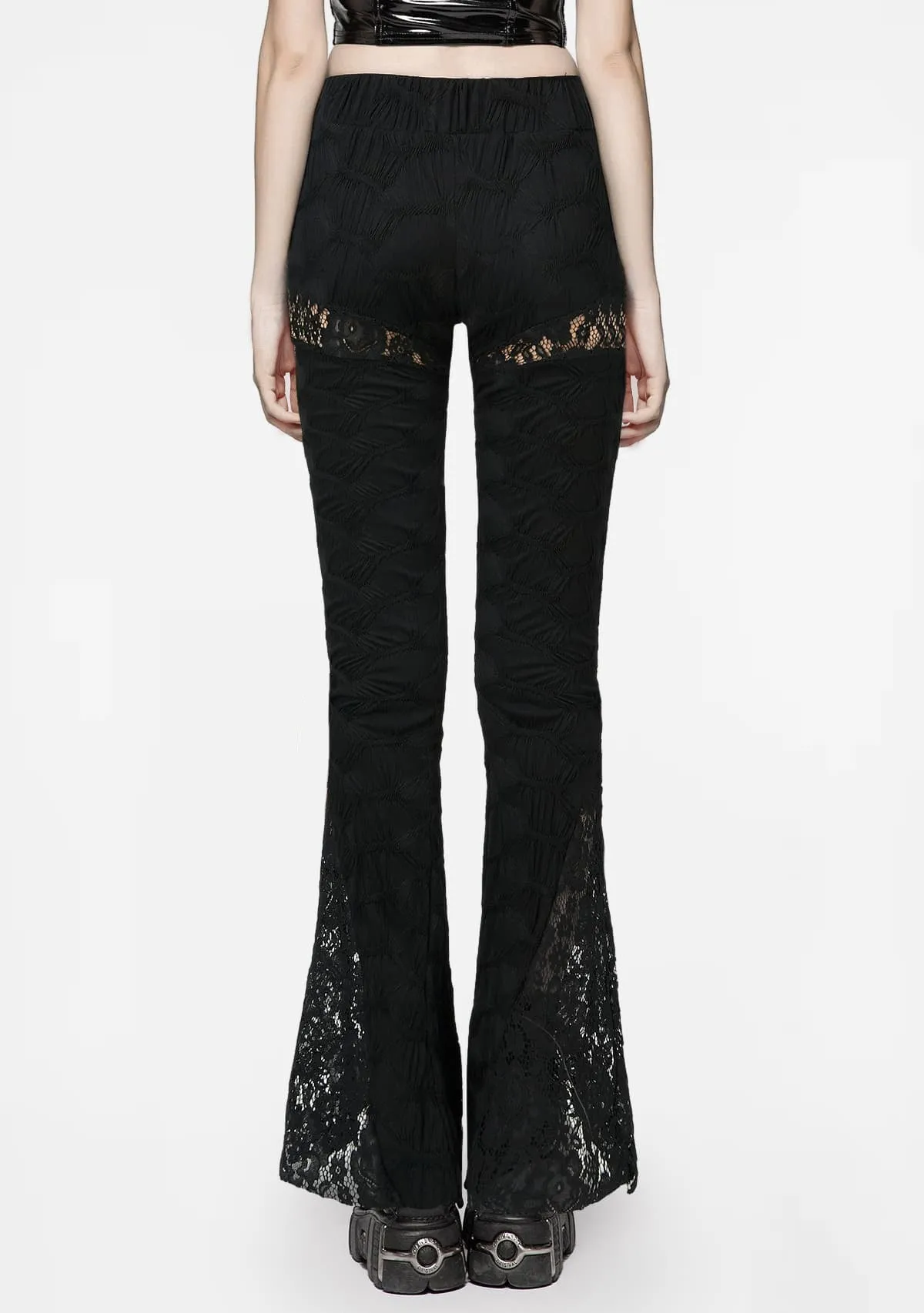 Gothic Strappy Lace Hollow Out Trousers sold by Shasilo Goth product image thumbnail 3