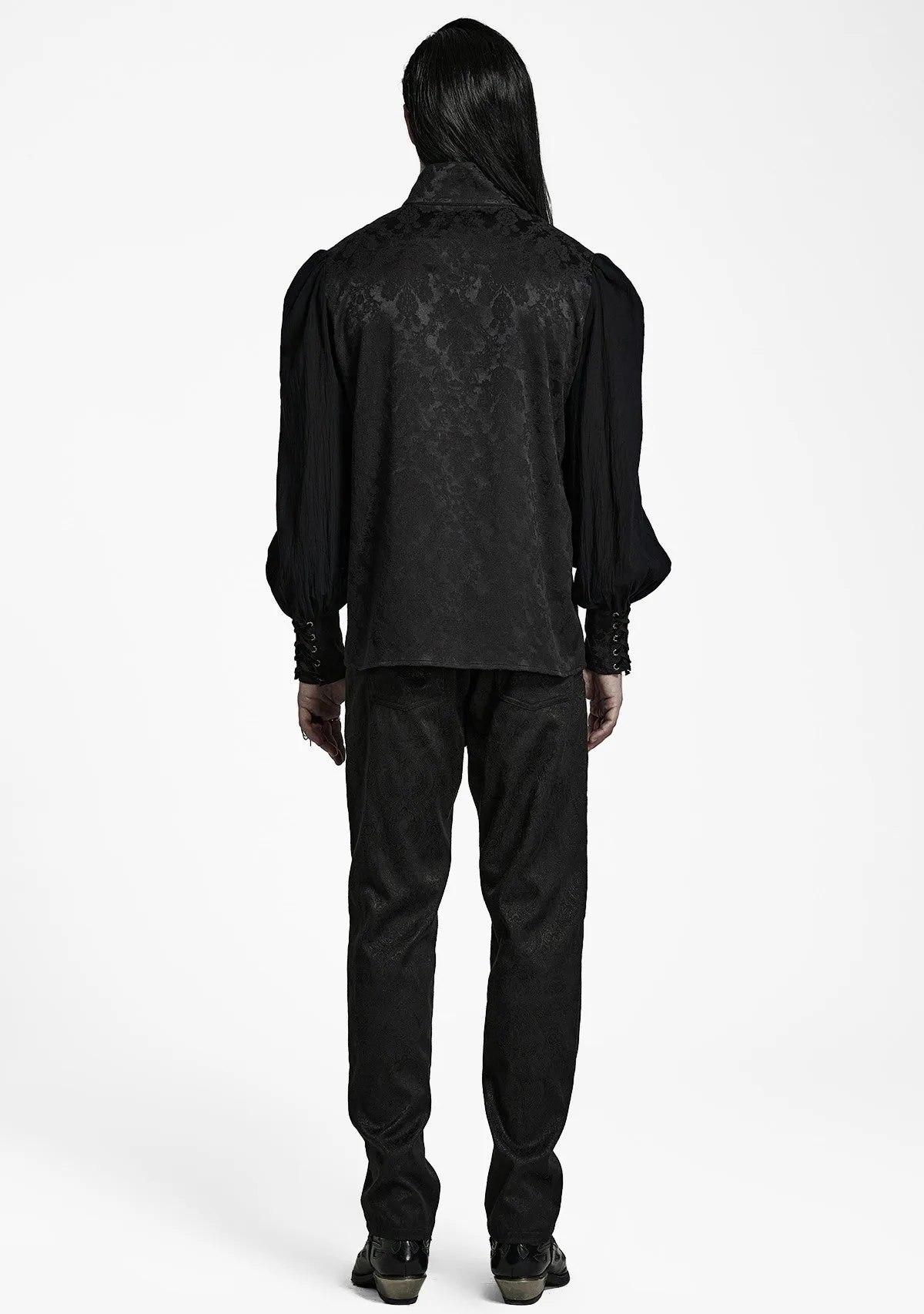 Goth Lantern Sleeve Stand Collar Shirt sold by Shasilo Goth product image thumbnail 4