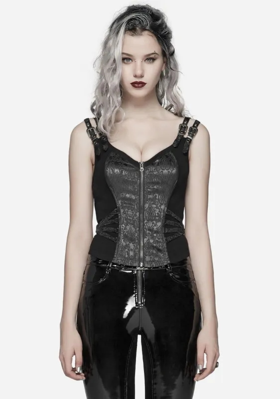 Gothic Elegance Jacquard Bodice sold by Shasilo Goth