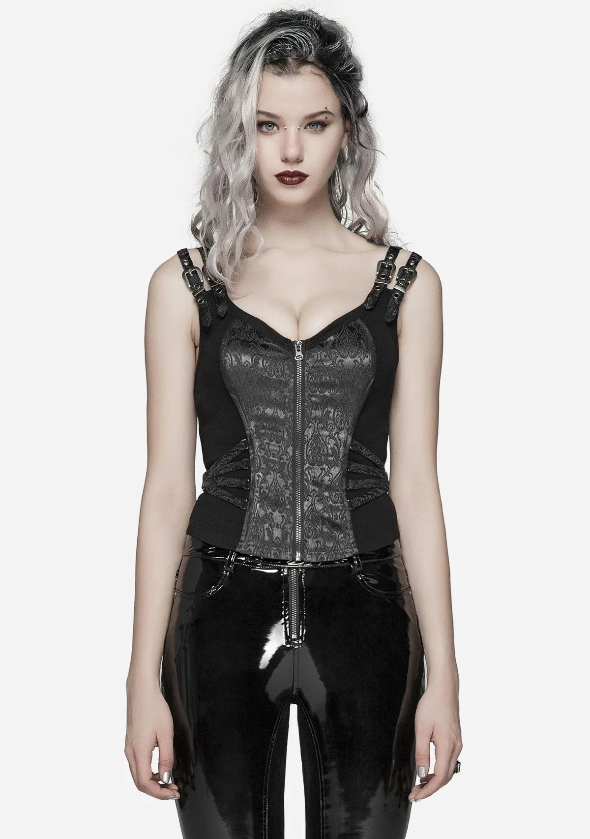 Gothic Elegance Jacquard Bodice sold by Shasilo Goth
