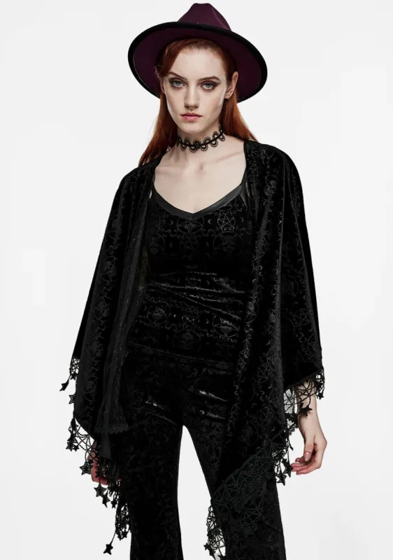 Plus Size Gothic Tassels Velvet Cape sold by Shasilo Goth
