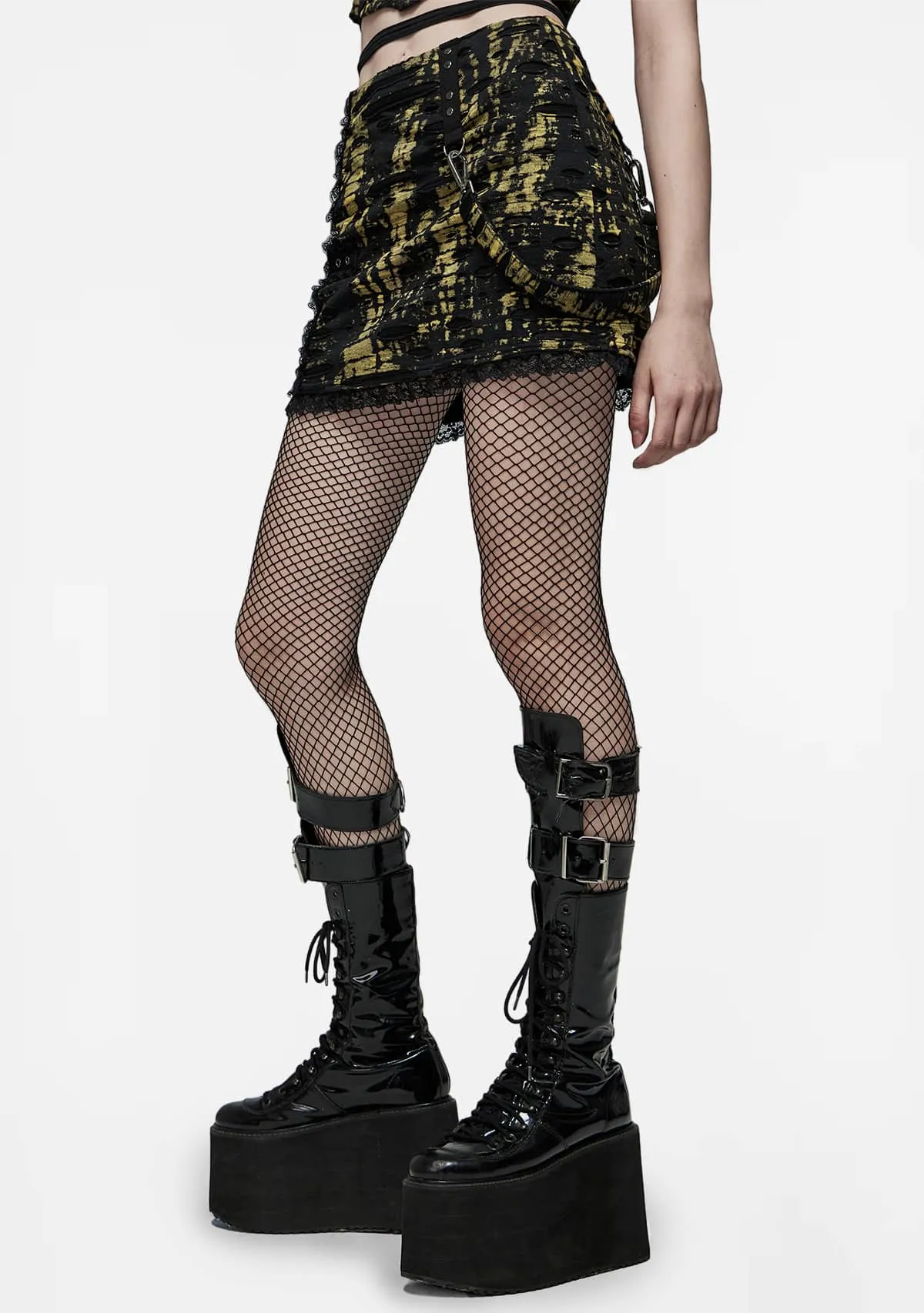 Gothic Decadence Knit Mini Skirt sold by Shasilo Goth product image thumbnail 4