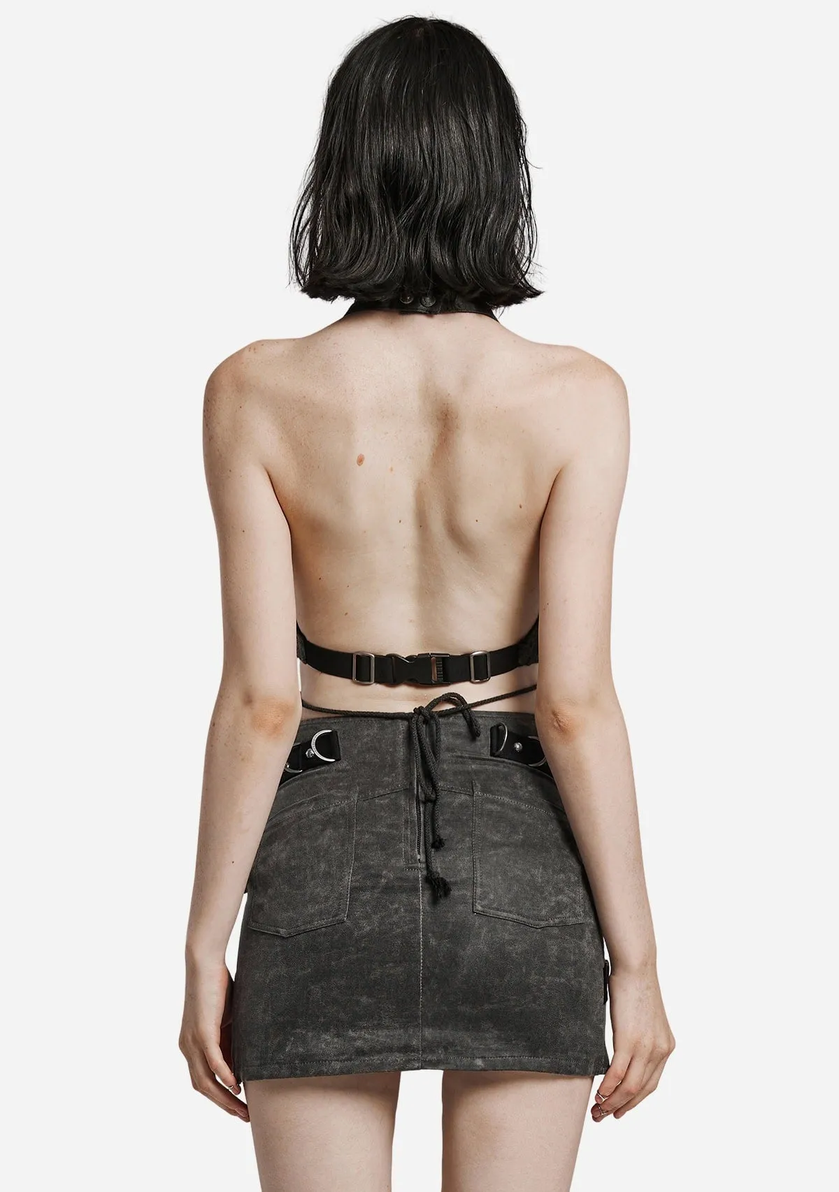 Gothic Tattered Halter Corset Top sold by Shasilo Goth product image thumbnail 5