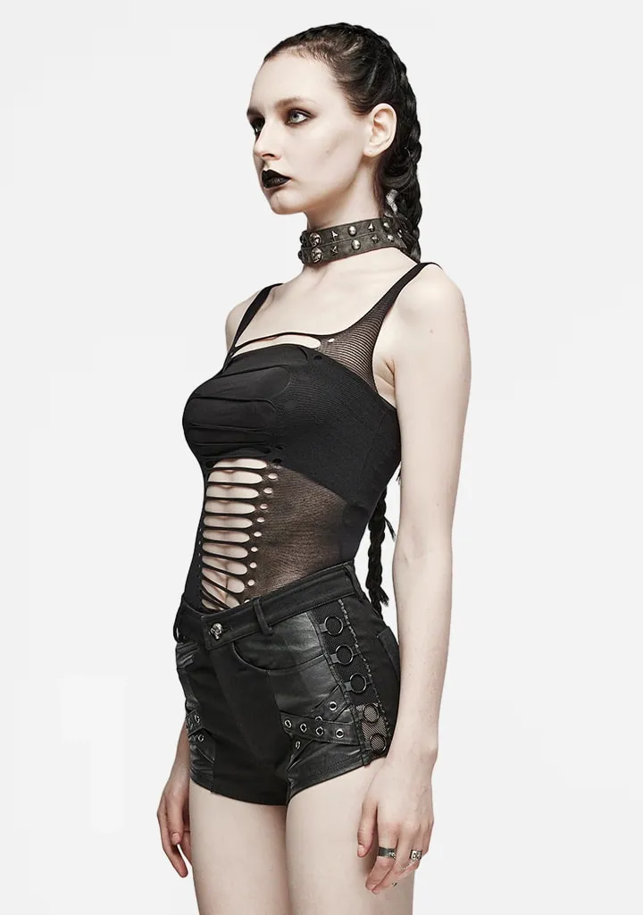 Punk Hollow Out Tank Top sold by Shasilo Goth product image thumbnail 3