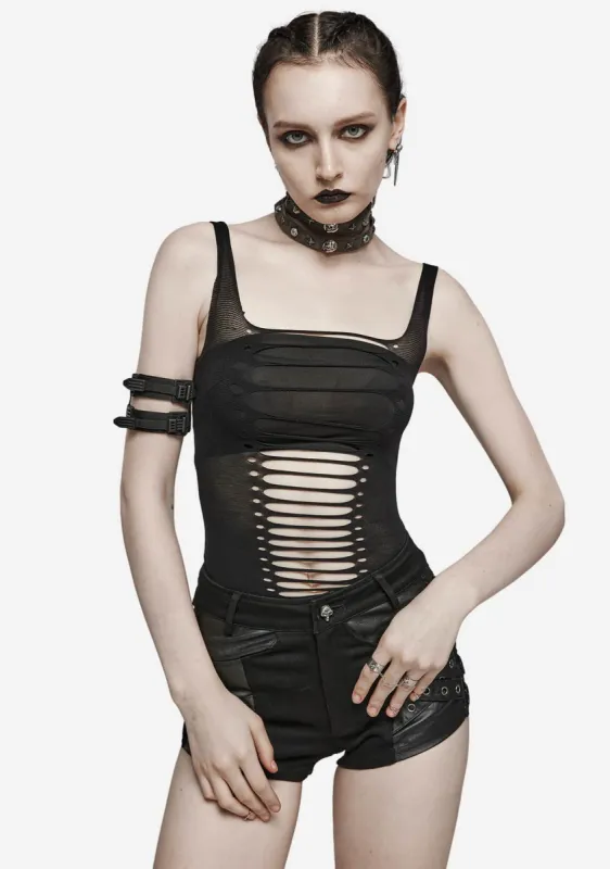 Punk Hollow Out Tank Top sold by Shasilo Goth