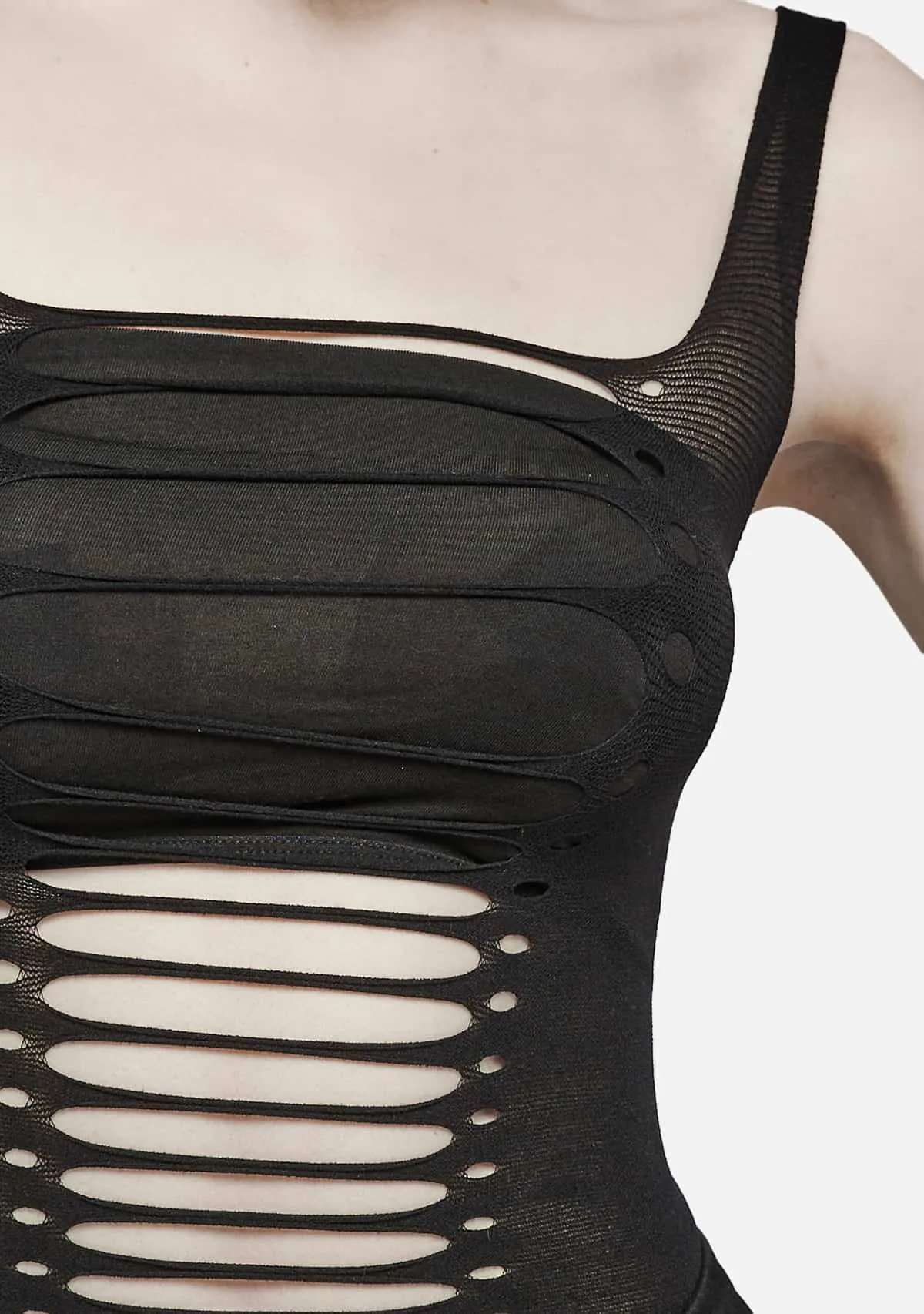 Punk Hollow Out Tank Top sold by Shasilo Goth product image thumbnail 2