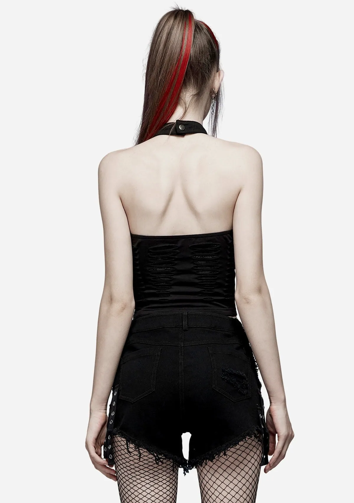 Gothic Spider Mesh Cut-Out Halter sold by Shasilo Goth product image thumbnail 4