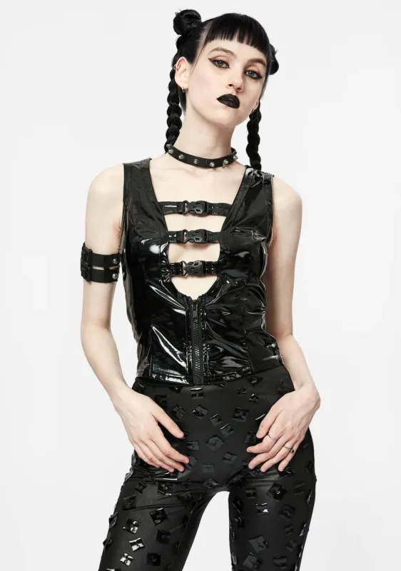 Punk Patent Leather Vest sold by Shasilo Goth