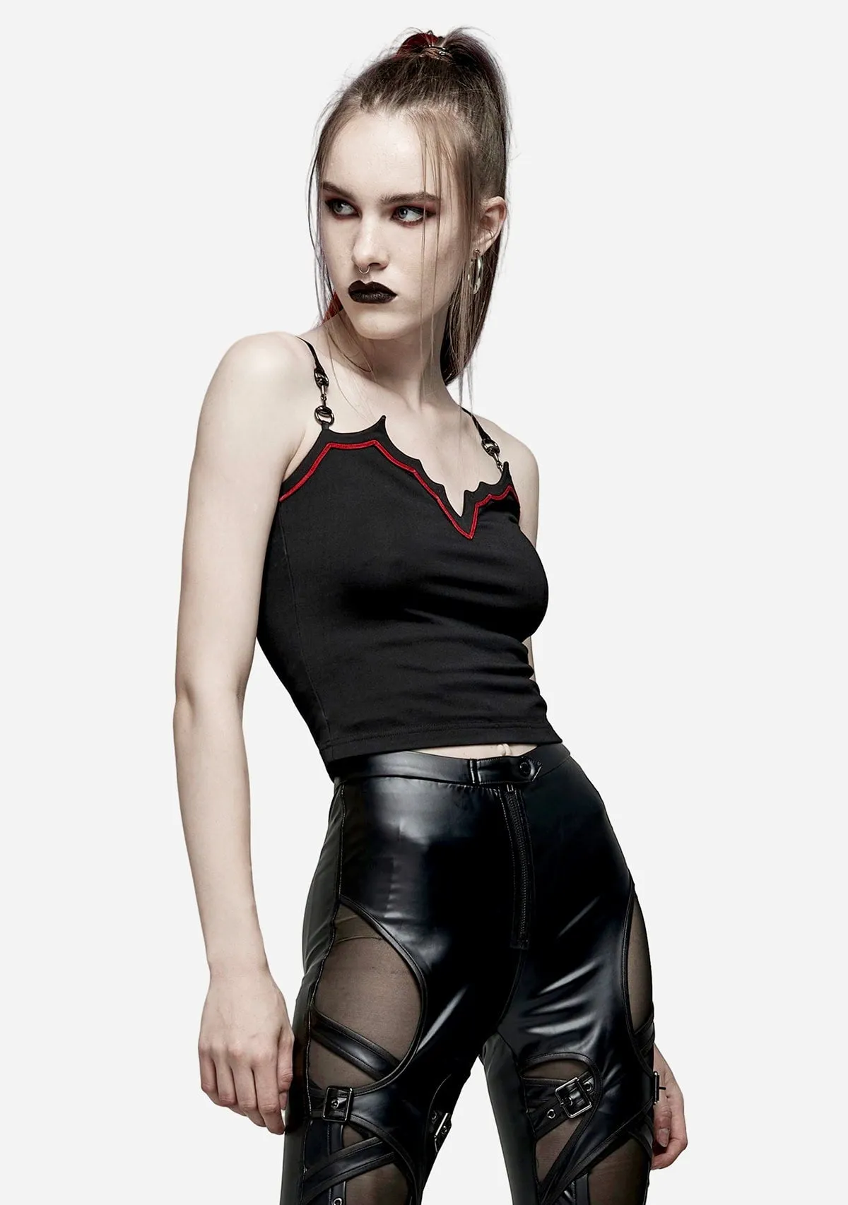 Goth Bat Collar Knit Tank sold by Shasilo Goth product image thumbnail 3
