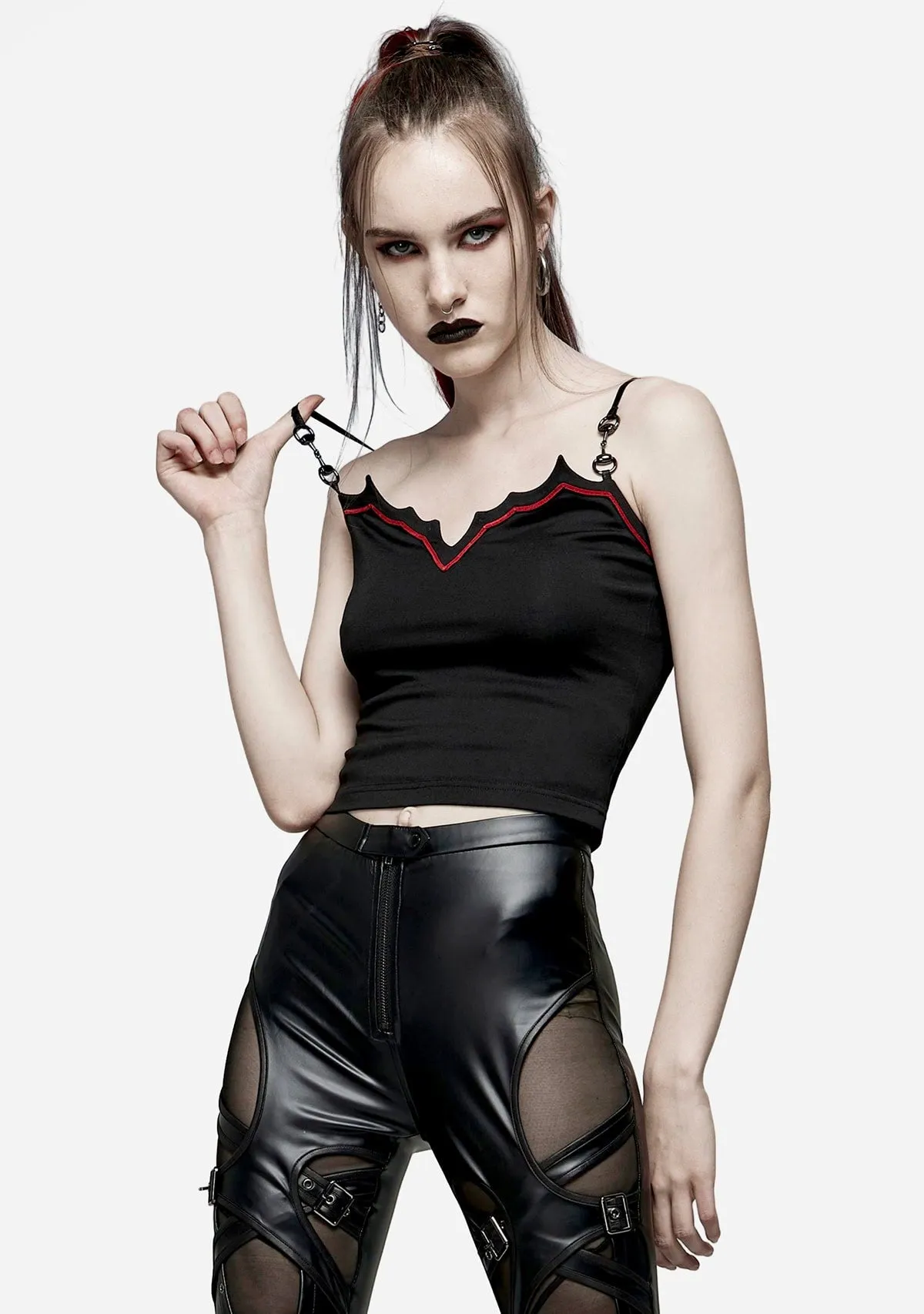 Goth Bat Collar Knit Tank sold by Shasilo Goth